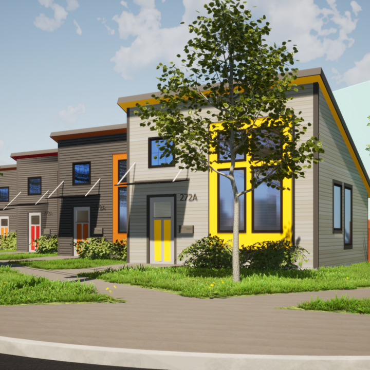 Proposed single family small residences on an empty urban lot in the City of Rochester